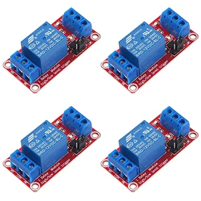 Image de AEDIKO Lot de 4 modules relais DC 12 V 1 canal avec optocoupleur isolation, support déclenchement haut ou bas niveau