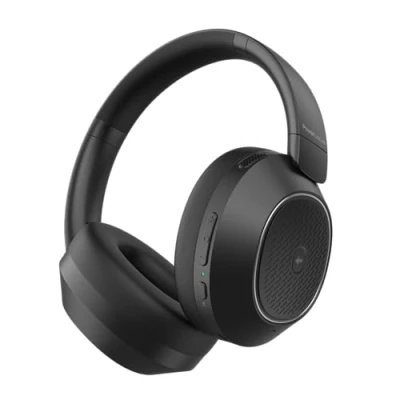 Image de PowerLocus Casque Bluetooth sans Fil avec réduction de Bruit Hybride Active, 60H Heures Lecture, Bass Mode, Audio Pliable Micro, Connexion multipoint, Léger et Confortable (Noir)