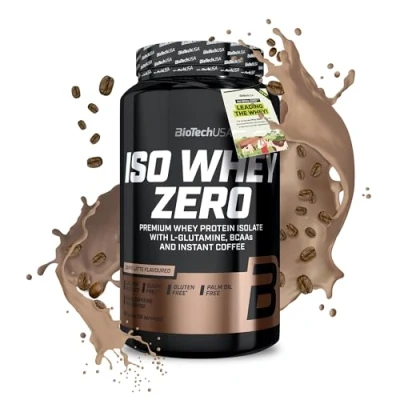 Image de BioTechUSA Iso Whey Zero Premium Protein Isolate Grass Fed Enzyme Free Sugar and Gluten free, 908 g, Caffé Latte