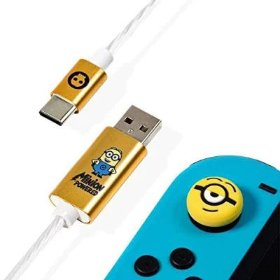 Image de Câble USB Type C Charge Rapide avec Poignées pour Le Pouce Mininos De C/Câble 1.5 m Ornement Manette Nintendo Switch Produit sous Licence Officielle