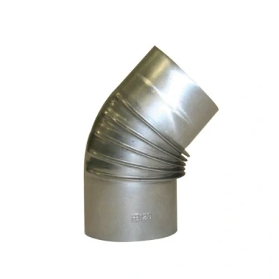 Image de Kamino Flam Tuyau de Poêle Coude Ø env. 120 mm, 45 EN Acier Aluminié à Chaud,Testé 1856 2, Argenté