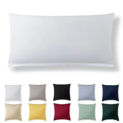 Image de Alreya Taie Oreiller 40x80 Coton Blanc 100% Jersey Coton, Housse de Coussin cm, Taies d&#039;oreiller en avec Fermeture éclair 40 x 80 cm