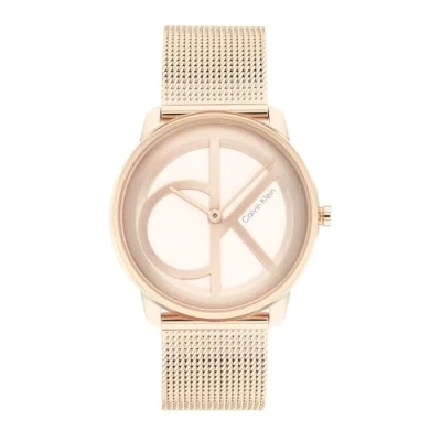 Image de Calvin Klein Montre Analogique à Quartz Unisex avec Bracelet milanais en acier inoxydable couleur or rose clair 25200035