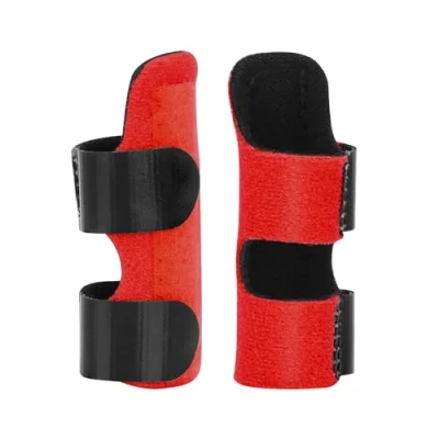 Image de supregear Attelles de Doigt, Lot 2 Doigt Réglables et Réutilisables avec Barre en Aluminium Amovible pour Index/Moyen/Anneau/Auriculaire (Rouge)