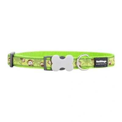 Image de Red Dingo, Collier pour Chien Design ludique Vert Citron, réglable 41 63 cm, Confortable et Durable, idéal Les promenades en Toute sécurité, Taille L, Couleur Modèle Monkey