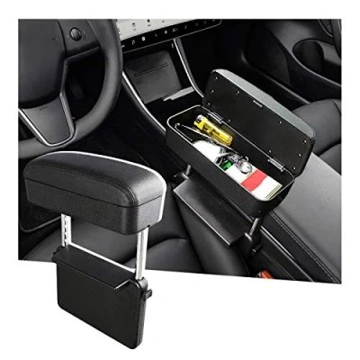 Image de SHAOHAO accoudoir voiture universel Coussin d&#039;accoudoir, Support de coude, Ajustable, Hauteur Confortable, coude Forearm Wrist Rest, Console Centrale réglable et Confortable (Ligne Noir)
