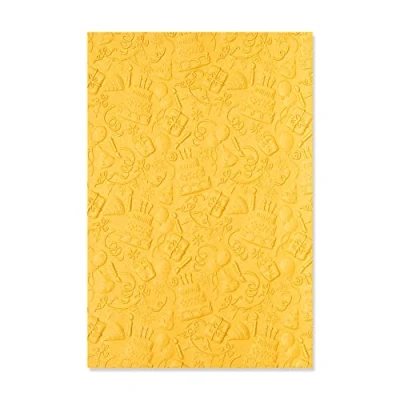 Image de Sizzix 3 D Textured Impressions Embossing Folder Celebrate by Kath Breen, Multicolor, Taille Unique