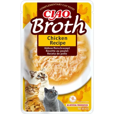 Image de INABA bouillon Churu pour chats recette de snacks au poulet récompenses contenant des protéines animales, sans céréales, conservateurs, colorants, citron vert, 1 x 40 g
