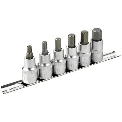 Image de DAKCOS Jeu d&#039;embouts de douilles pour entraînement carré 1/2&quot;, en CR V, embouts S2, 6 14mm