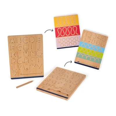 Image de Small Foot Setd&#039;ardoise Educate en Bois, Apprendre à écrire, partir de 5 Ans, 12560, Coloré