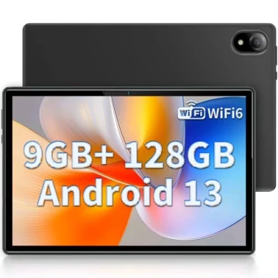 Image de DOOGEE U10 Tablette Android 13, 9GB RAM + 128GB ROM (1TB TF), 10 Pouces Tactile 2024, Quad Core 2.0 GHz, WiFi 6 / BT 5.0 GMS 5060mAh 1280 * 800 8MP+5MP Widevine L1, Noir