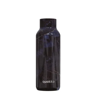 Image de Quokka Solid Black Marble 510 ML Bouteille d&#039;eau en Acier Inoxydable avec Isolation par Double Paroi Gourde Reutilisable sans BPA maintient Le Liquide Froid jusqu&#039;à 24h, Chaud 12h
