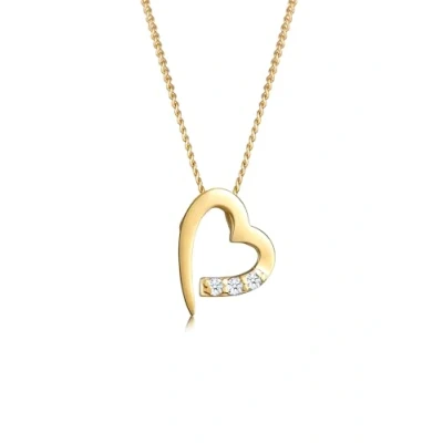 Image de Elli DIAMONDS Collier Femmes Pendentif Coeur avec Diamants (0.04 ct.) en Or Jaune 585