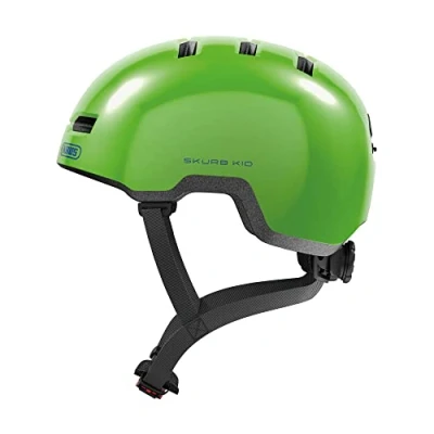 Image de ABUS casque pour enfants Skurb Kid de vélo robuste au look skater avec place une tresse et designs variés filles garçons Vert brillant, taille S