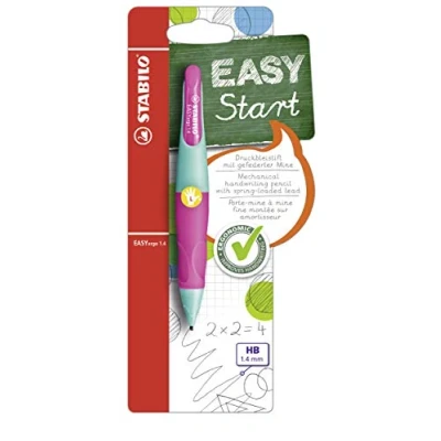 Image de STABILO Porte mines Ergonomique EASYergo 1,4 mm Gaucher rose/vert émeraude + 3 HB