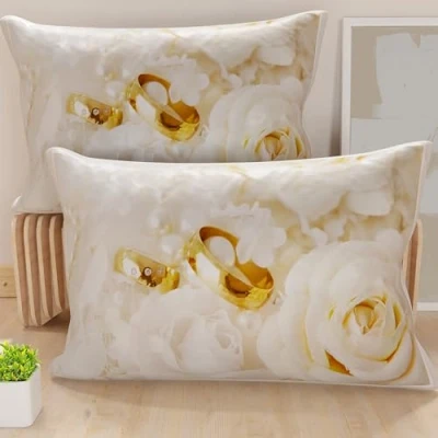 Image de PETTI Artigiani Italiani Lot de 2 Taies d&#039;Oreillers 50x70 cm 100% Microfibre Hypoallergénique, Housse Oreiller Rectangulaire Mariage, Paquet 2, Fabriqué en Italie