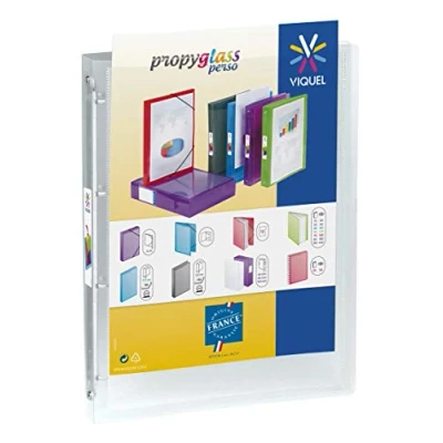 Image de Viquel Classeur souple a4 personnalisable 4 anneaux Dos 2.5cm Incolore translucide