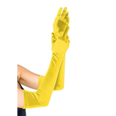 Image de Leg Avenue Gants Extra Longs en Satin Jaune Taille Unique