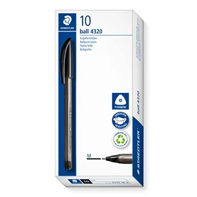 Image de STAEDTLER Ball 4320F Stylo bille triangulaire pointe moyenne 1 mm noir 4320 M 9