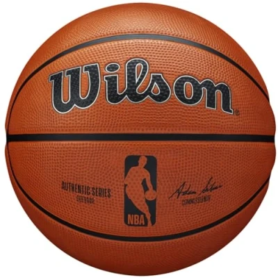 Image de Wilson Ballon de Basketball NBA Authentic Series pour extérieur, Taille 5 70 cm