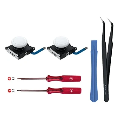 Image de Wigearss 2Pcs Joystick Analogique 3D de Remplacement et Kit d&#039;outils Reparation pour Manette NS Switch/Switch OLED Joy Con/Switch Lite