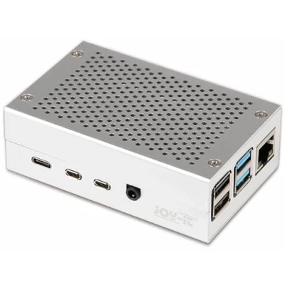 Image de Joy it rb alucasep4+01 Boîtier SBC Raspberry Pi Aluminium Argent
