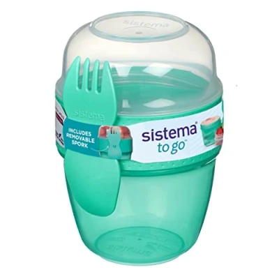 Image de Sistema Snack Capsule To Go 2 compartiments et 1 cuillère fourchette 515 ml Menthe glaciale