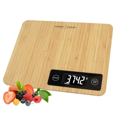 Image de ProfiCook® PC KW 1271 Balance de cuisine numérique 100% bambou Plage mesure jusqu&#039;à 5000 g avec unités à commander Écran LCD Fonction tare
