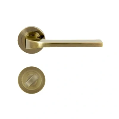 Image de domino Tipo R M3 Poignée de porte pour WC et salle bain Rosace ronde bureau, cave intérieure Ferrures en aluminium Bronze