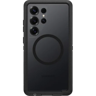 Image de Otterbox Coque Defender Series XT Clear avec Aimants pour Samsung Galaxy S25 Ultra, Antichoc, Anti Chute, Robuste, supporte 7X Plus de Chutes Que la Norme Militaire, Transparent/Noir
