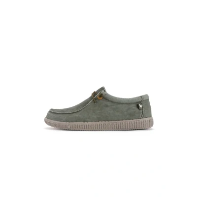 Image de Walk in Pitas Wally Chaussures bateau, Taille: 41, Kaki Coton