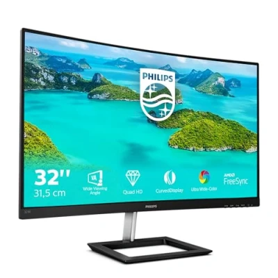 Image de Philips E Line 325E1C/00 écran Plat de PC 80 cm (31.5&quot;) Quad HD LCD Incurvé Noir Écrans Plats (80 (31.5&quot;), 2560 x 1440 Pixels, HD, LCD, 4 ms, Noir)