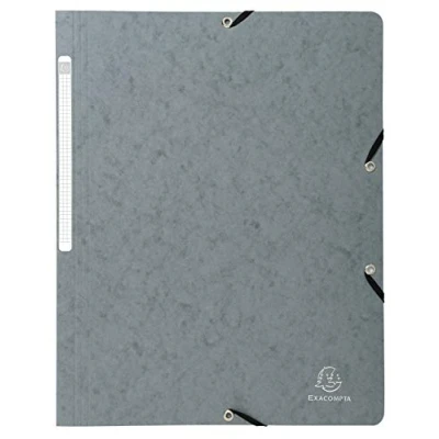 Image de Exacompta Réf. 5510E Carton de 50 chemises à élastiques sans rabat pochettes en carte lustrée 400 g/m² dimensions 24 x 32 cm pour documents au format A4 10 couleurs assorties