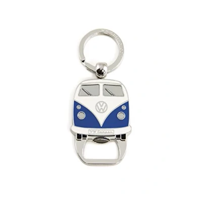 Image de BRISA VW Collection Porteclés avec ouvrebouteille de bière Accessoire trousseau anneau (VW T1 Bus/Bleu)