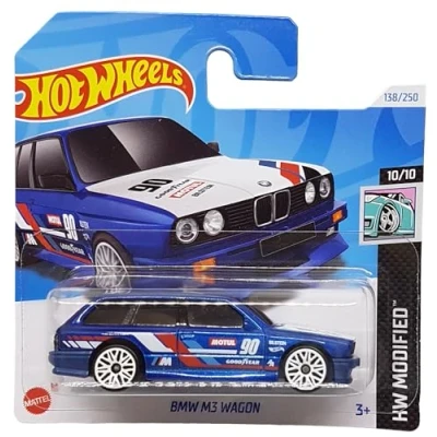 Image de Hot Wheels BMW M3 Wagon HW modifié 10/10 HRY67 Carte courte Motul Good Year Bilstein Bleu foncé métallisé Mattel 2024 1:64