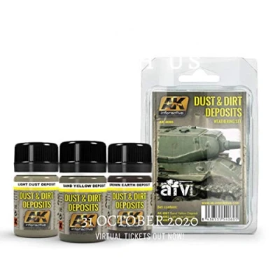 Image de AK Interactive AFV AK4060 Dust &amp; Dirt Deposits Weathering Acrylic Paint Set