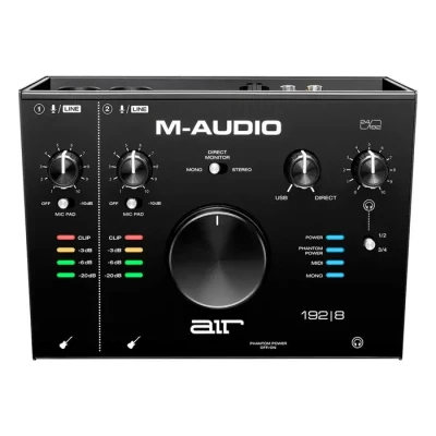 Image de M audio AIR 192 8 Interface ou carte son USB pour l&#039;enregistrement, le chant, la guitare, avec 2 entrées XLR, 1 sortie RCA et logiciels