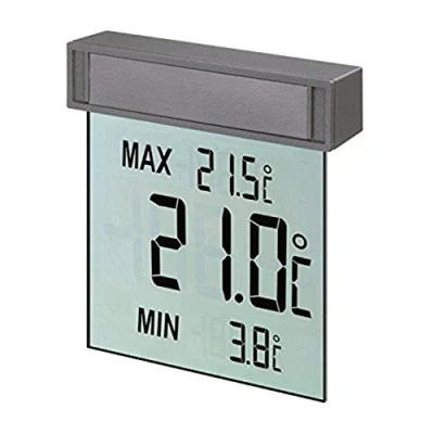 Image de TFA Dostmann Thermomètre de fenêtre numérique Vision, avec grand écran pour lire la température extérieure, argent, 30.1025, argente