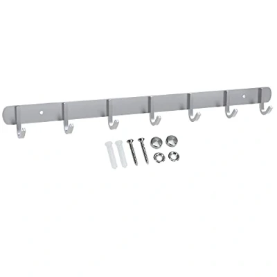 Image de Intirilife Porte Manteau en Acier Inoxydable Modell D 7 Crochet Mural avec 5 modèles différents