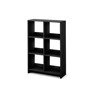 Image de Iris Ohyama, Meuble de rangement ouvert, Bibliothèque, Étagère 6 casiers, Grande capacité, horizontale &amp; verticale, Bureau, Chambre, Salon Wood Open Shelf WOS Chêne Noir