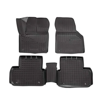 Image de Tapis de Sol en Caoutchouc TPE Toutes Saisones pour Discovery Sport Depuis 2014, Système Fixation, Bord Haut, Noir, Antidérapant, Saisons