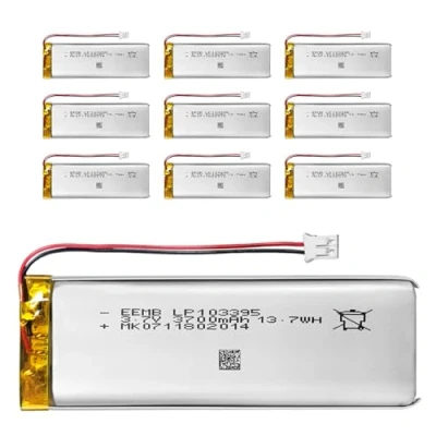 Image de 10Pcs EEMB Batterie Lithium polymère 3,7V 3700mAh 103395 Rechargeable lipo avec connecteur JST VXI Blue Parrott vérifier la polarité de l&#039;équipement et du Avant l&#039;achat