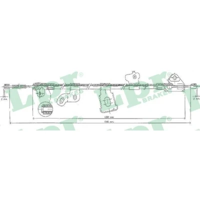 Image de LPR C0892B Câble De Frein 1502/1310 à tambour TOYOTA: Yaris I 3/5 portes