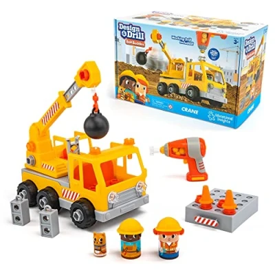 Image de Learning Resources Grue Design &amp; Drill Bolt Buddies , jouet à démonter avec perceuse électrique, jouets STEM préscolaires, garçons et filles, partir de 3 ans, Jaune
