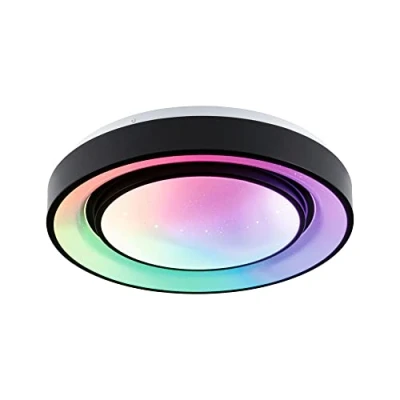 Image de Paulmann 70544 LED Ceiling light Rainbow mit Regenbogeneffekt incl. 1x22 W Dimmable dynamicRGBW Farbsteuerung black, white Kunststoff, Metall 3000 K