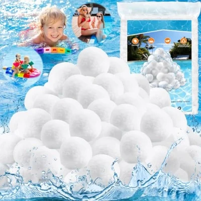 Image de CIANBIFN Balle Filtrante Piscine 1200g, Boules Filtrantes pour Balles Peut Remplacer 40kg Sable Filtrant, Convient à Divers Systèmes de Filtration, Filtre