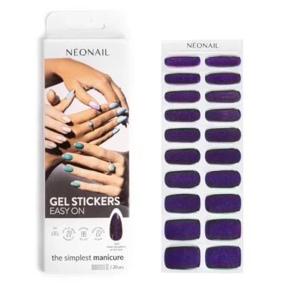 Image de NEONAIL gel uv Stickers Easy On M02 Violet 15 modèles Autocollant ongle Ongles Autocollants Adhesif Deco Nail Art en semi durci Design d&#039;ongles DIY