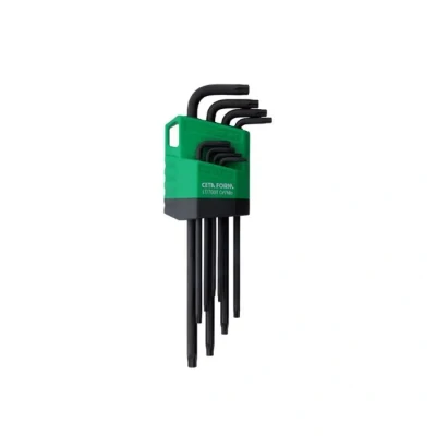 Image de Jeu de clés Torx inviolables CETAFORM 8 Acier chrome vanadium Bras long Finition noire