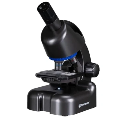 Image de Bresser Junior Microscope CM 04 100x 900x, pour Enfants dès 6 Ans, éclairage LED, Support Smartphone, kit d&#039;expérimentation
