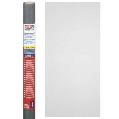 Image de tesa Recharge moustiquaires en fibre de verre pour système Cadre Alu porte 1,20 x 2,50m Noir
